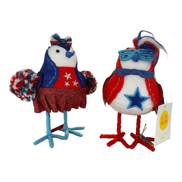 Spritz Blue and Red Bird Decor - Picture 1 of 10